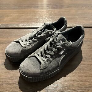 Fendi x Puma Men's Charcoal velvet Sneakers
